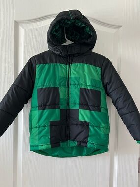 Kids Minecraft Winter jacket Hooded Size7/8